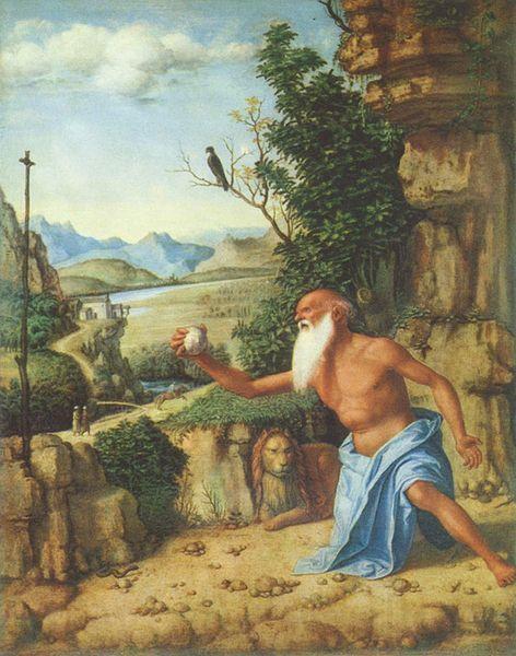 CIMA da Conegliano Hieronymus in einer Landschaft Spain oil painting art